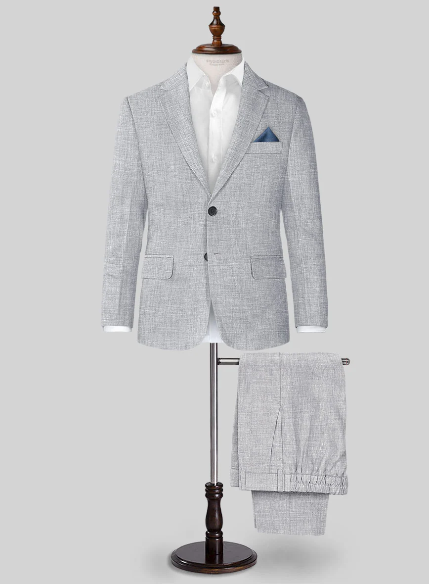 Italian Zod Light Gray Linen Boys Suit
