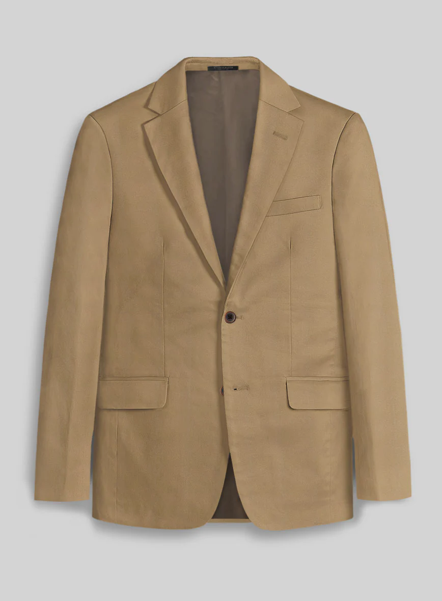 Khaki Napoli Stretch Light Weight Cotton Jacket