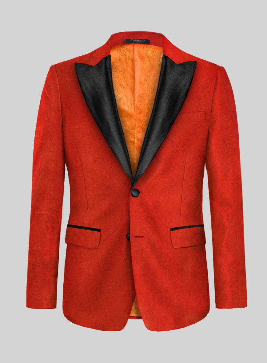 Kingsman Orange Velvet Tuxedo Suit - Image 3