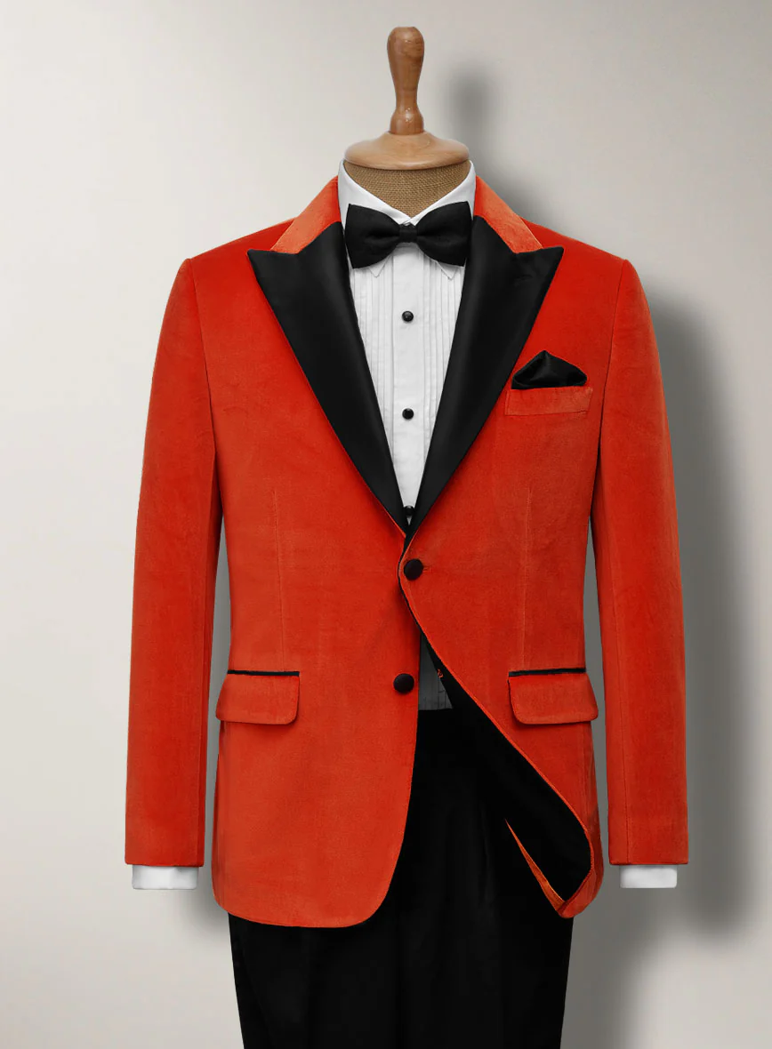 Kingsman Orange Velvet Tuxedo Suit II - Image 7