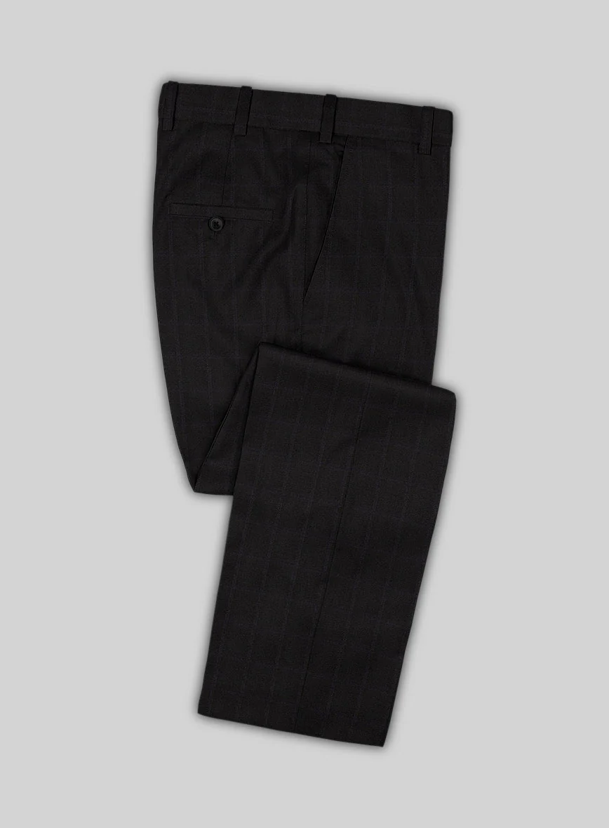 Lanificio Zegna Electa Corta Black Checks Wool Pants