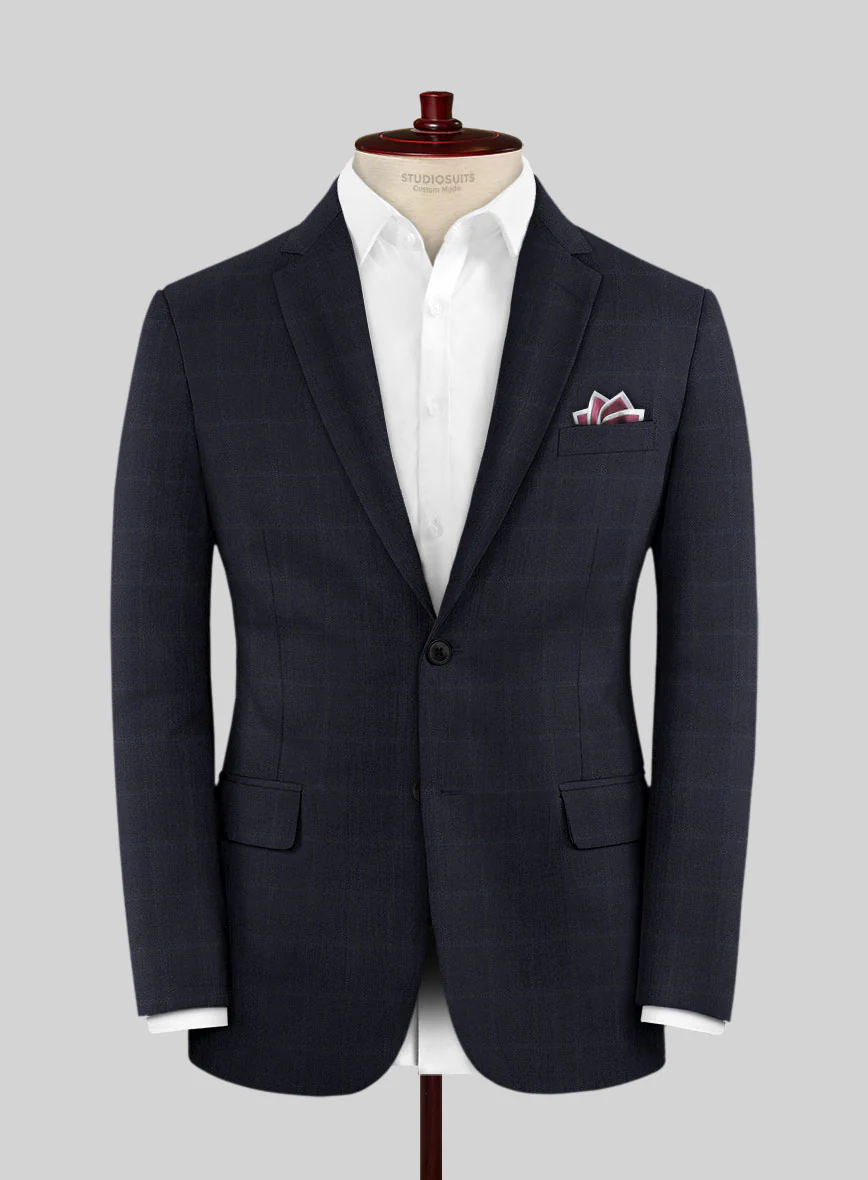 Lanificio Zegna Electa Corta Blue Checks Wool Jacket