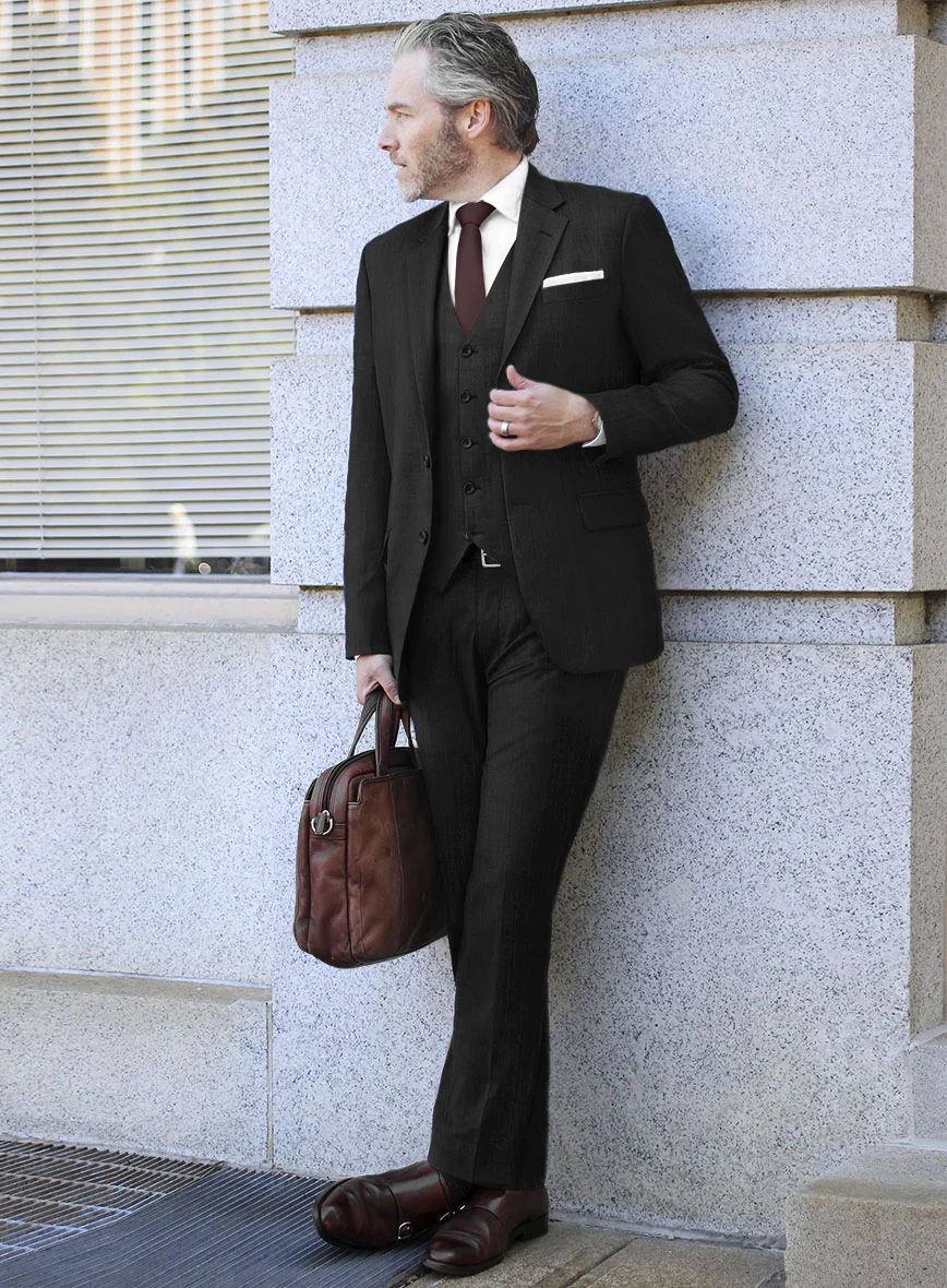 Lanificio Zegna Traveller Adiel Black Stripe Wool Suit - Image 2