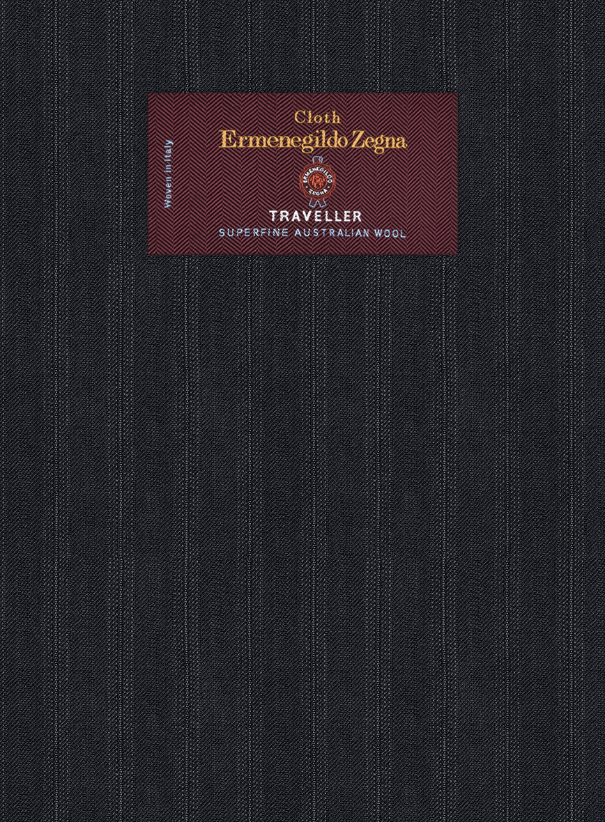 Lanificio Zegna Traveller Jaspal Blue Stripe Wool Suit - Image 6