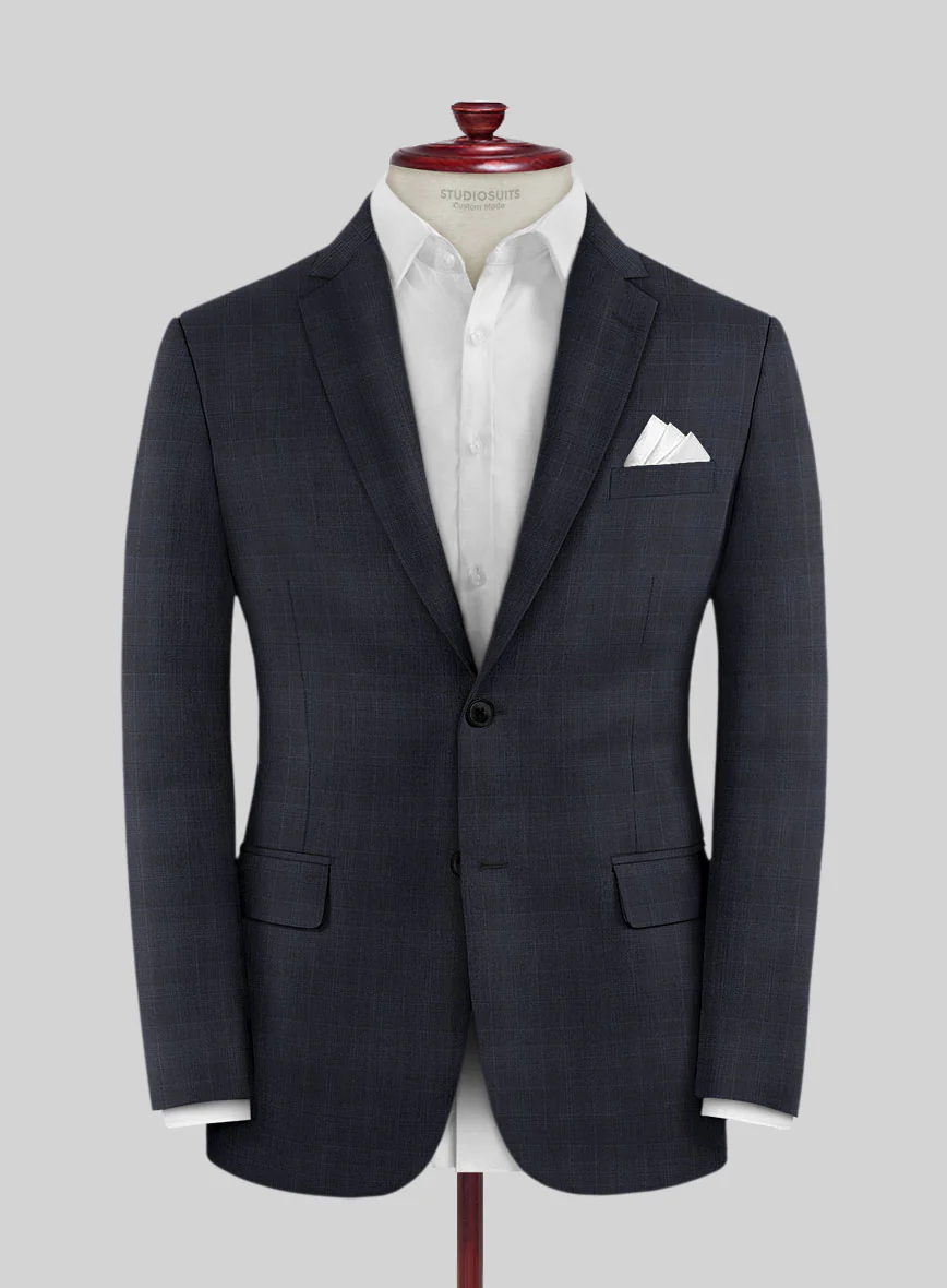 Lanificio Zegna Traveller Mence Blue Checks Wool Jacket