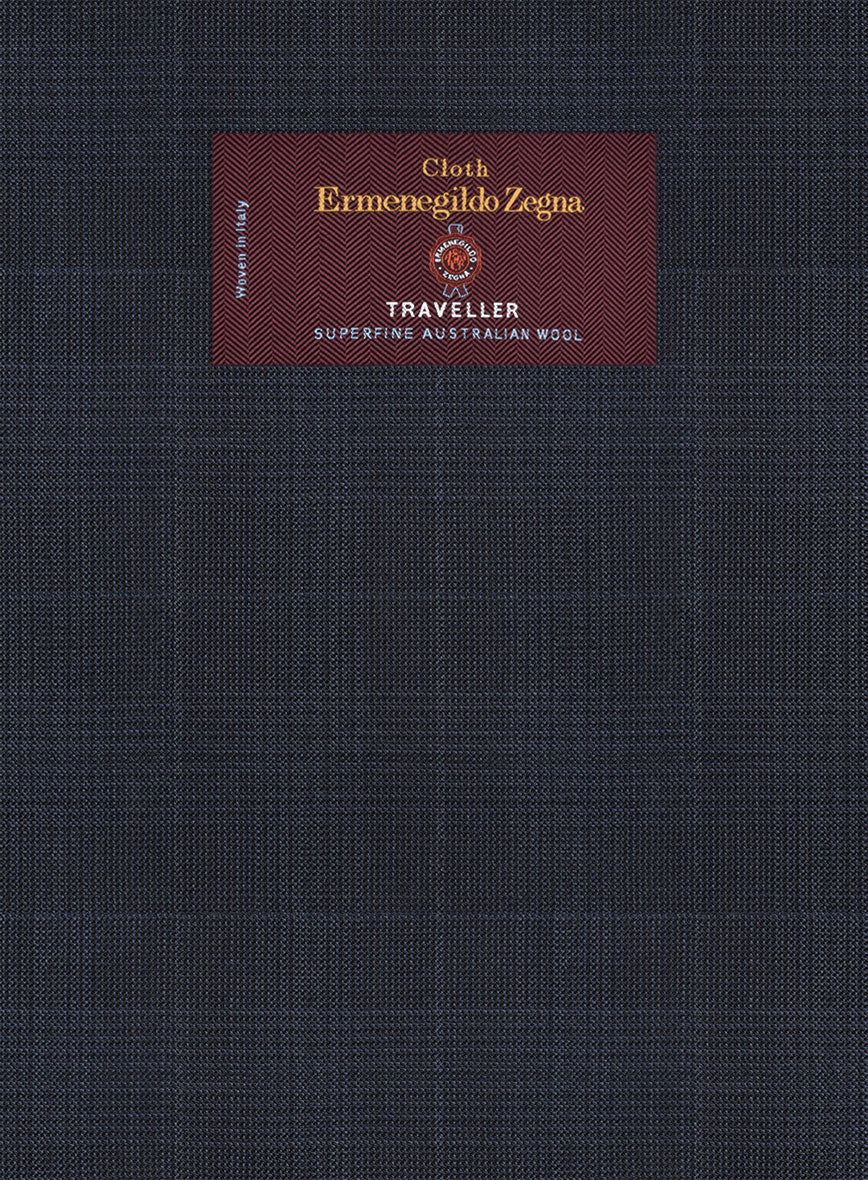 Lanificio Zegna Traveller Mence Blue Checks Wool Jacket - Image 2