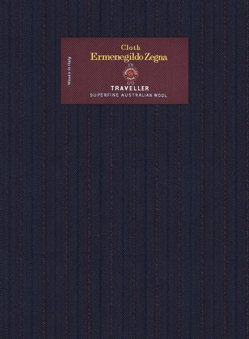 Lanificio Zegna Traveller Naquez Blue Stripe Wool Suit - Image 6