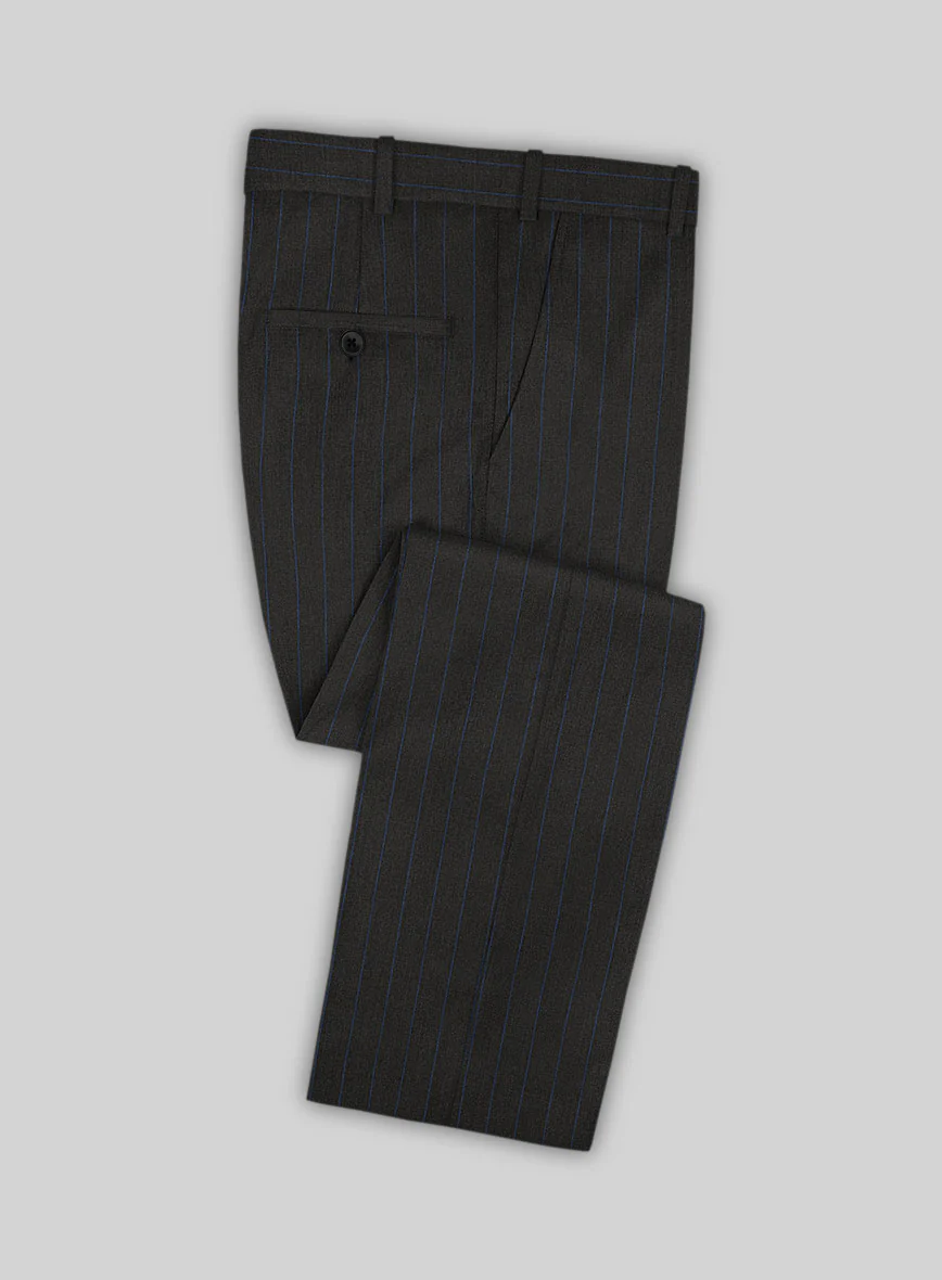 Lanificio Zegna Traveller Renar Black Stripe Wool Pants