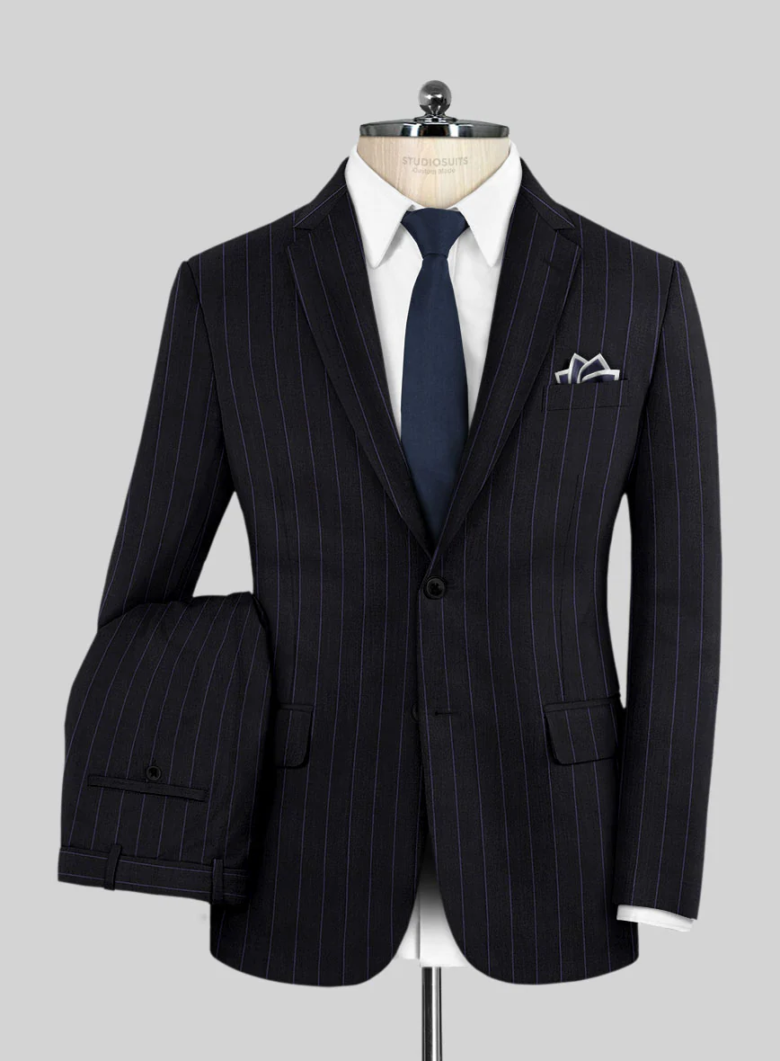 Lanificio Zegna Traveller Renar Blue Stripe Wool Suit