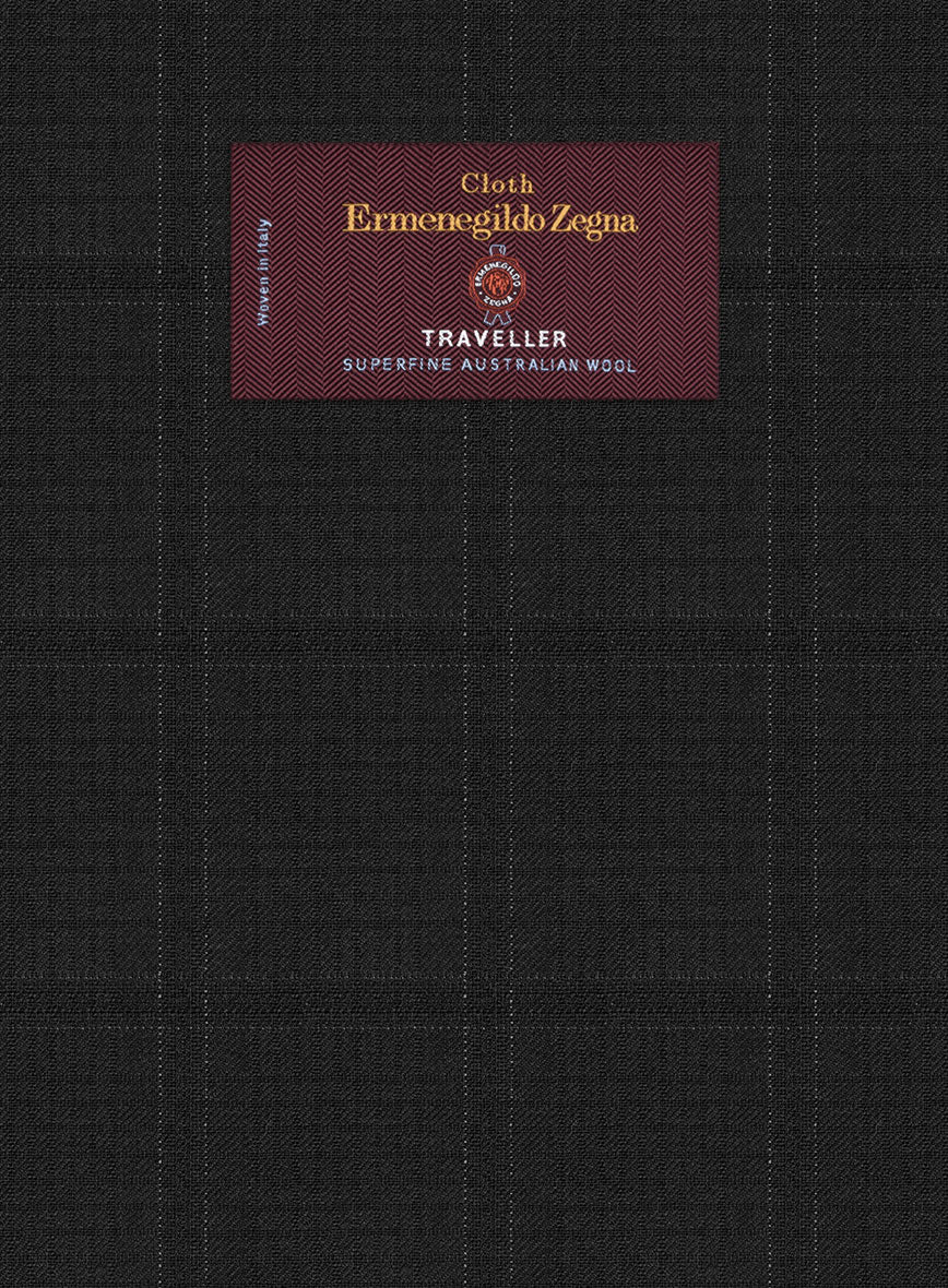 Lanificio Zegna Traveller Sarcos Black Checks Wool Jacket - Image 2