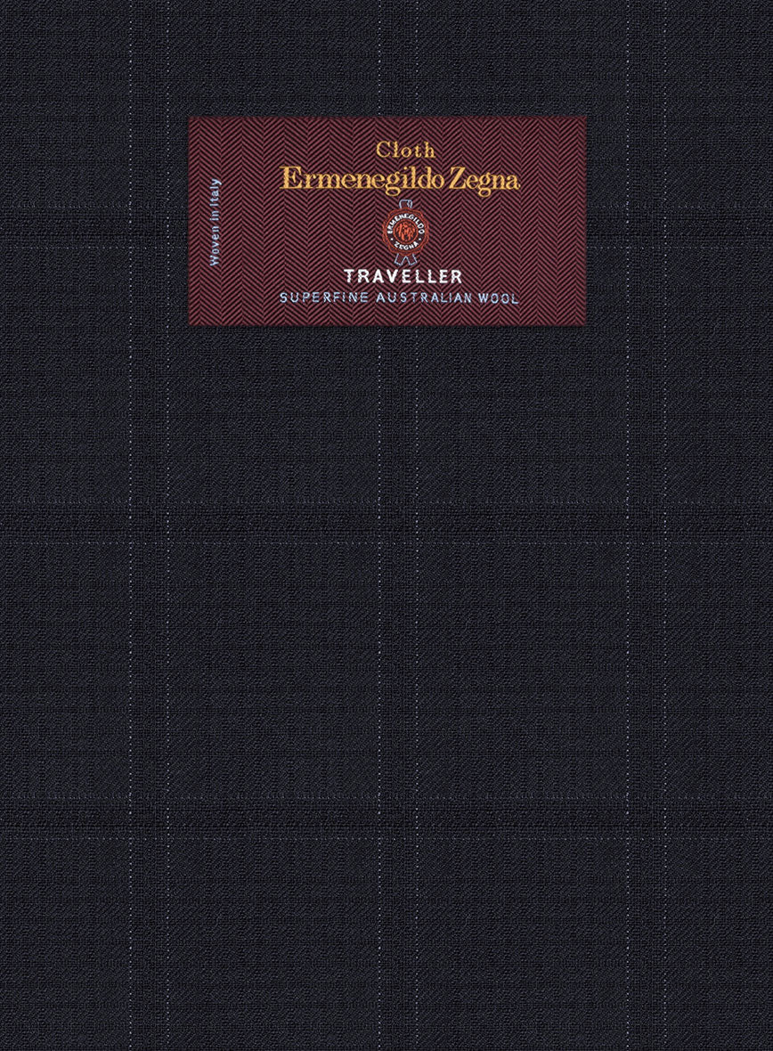 Lanificio Zegna Traveller Sarcos Blue Checks Wool Jacket - Image 2