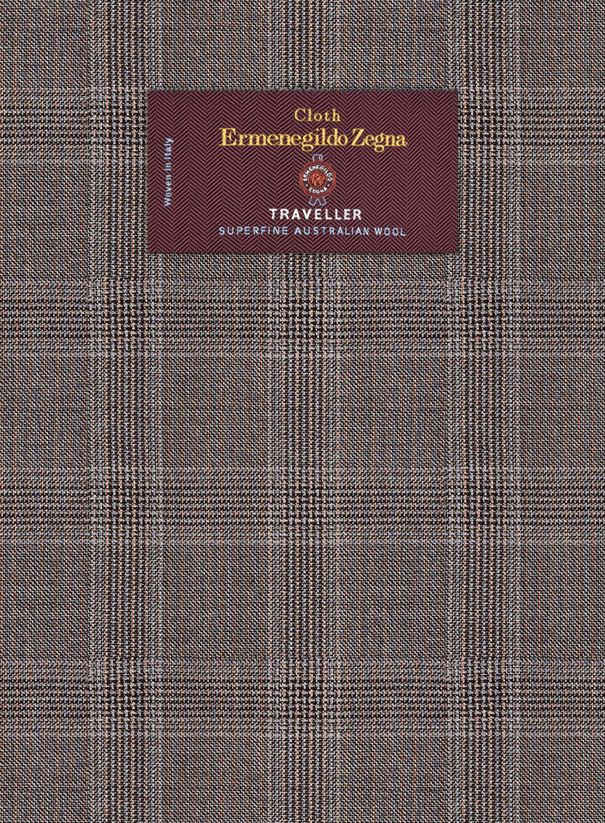 Lanificio Zegna Traveller Valen Brown Checks Wool Jacket - Image 2