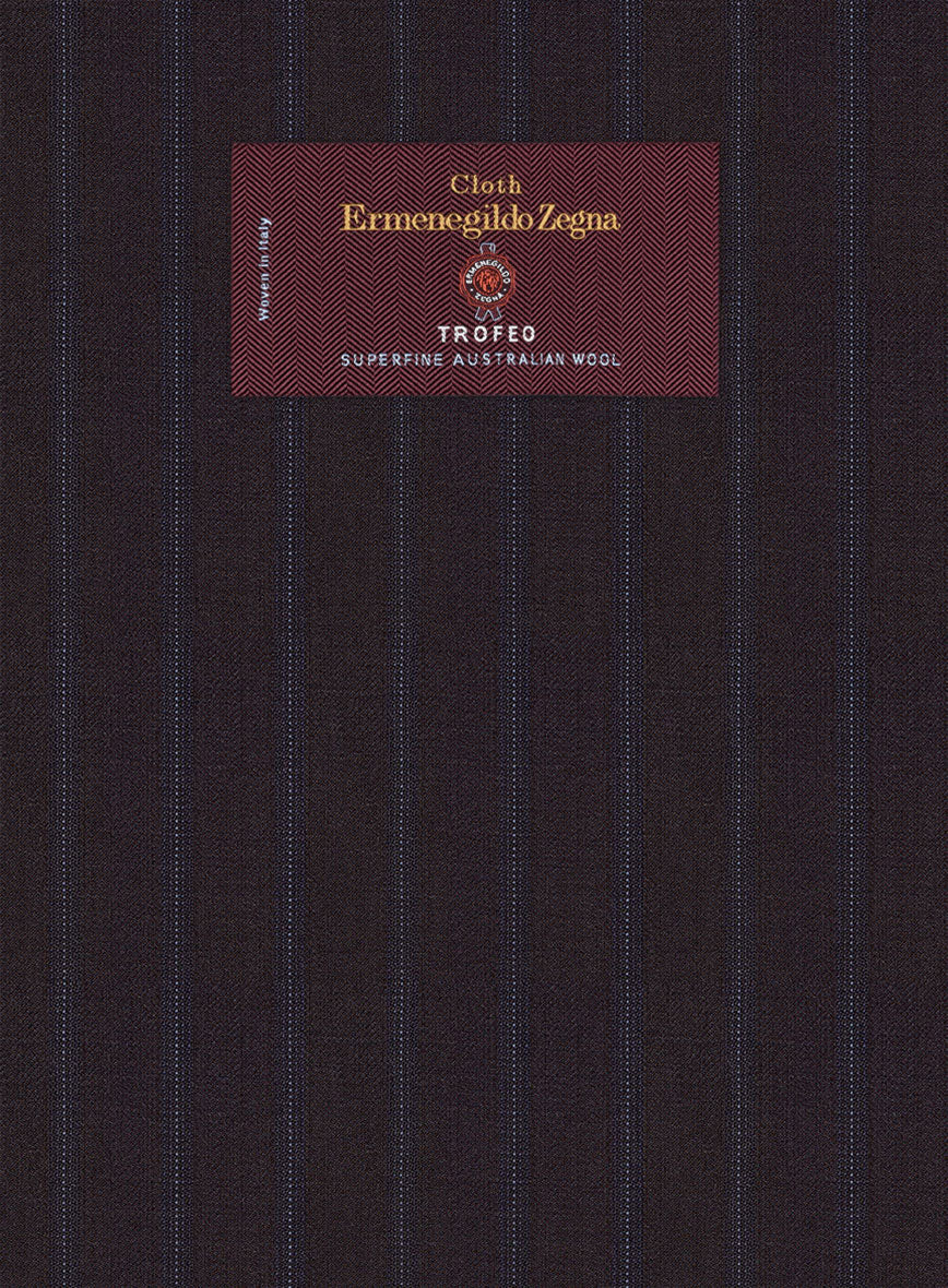 Lanificio Zegna Trofeo Dexi Dark Maroon Stripe Wool Suit - Image 5