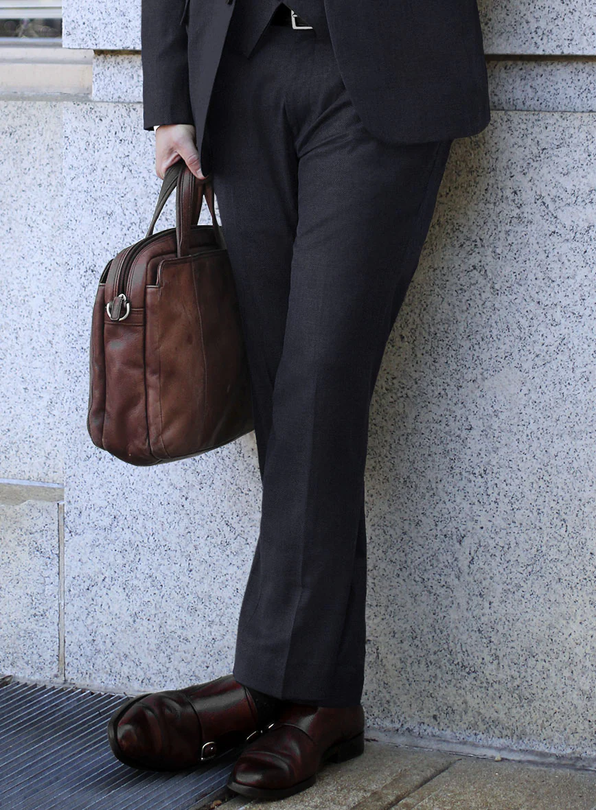 Lanificio Zegna Trofeo Ebony Blue Wool Pants - Image 2