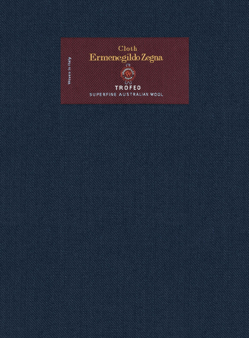 Lanificio Zegna Trofeo Flat Blue Wool Jacket - Image 2