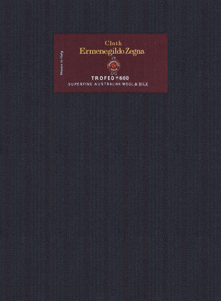 Lanificio Zegna Trofeo Ifrain Blue Stripe Wool Pants - Image 2