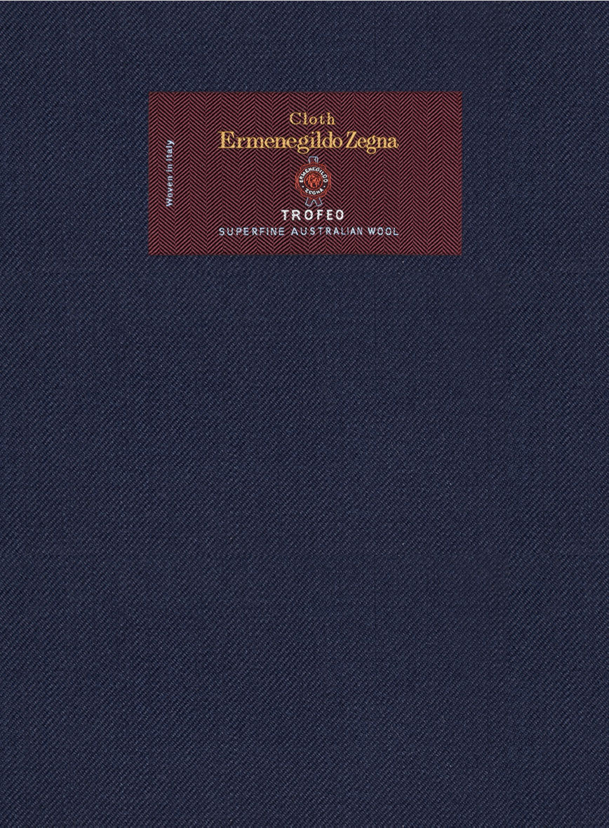 Lanificio Zegna Trofeo Ink Blue Wool Pants - Image 3