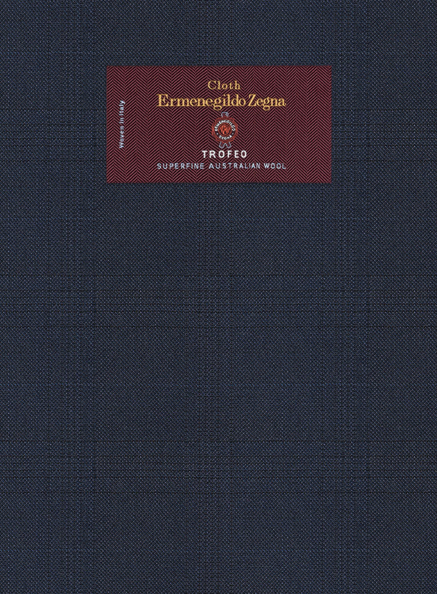 Lanificio Zegna Trofeo Malno Blue Checks Wool Pants - Image 3