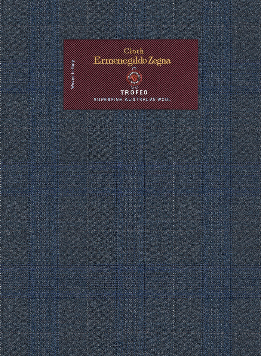 Lanificio Zegna Trofeo Malno Regal Blue Checks Wool Suit - Image 6