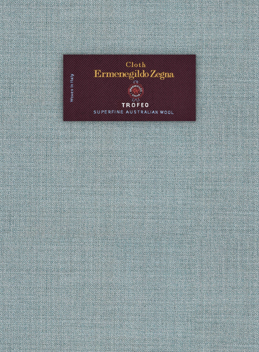 Lanificio Zegna Trofeo Moonstone Blue Wool Pants - Image 3