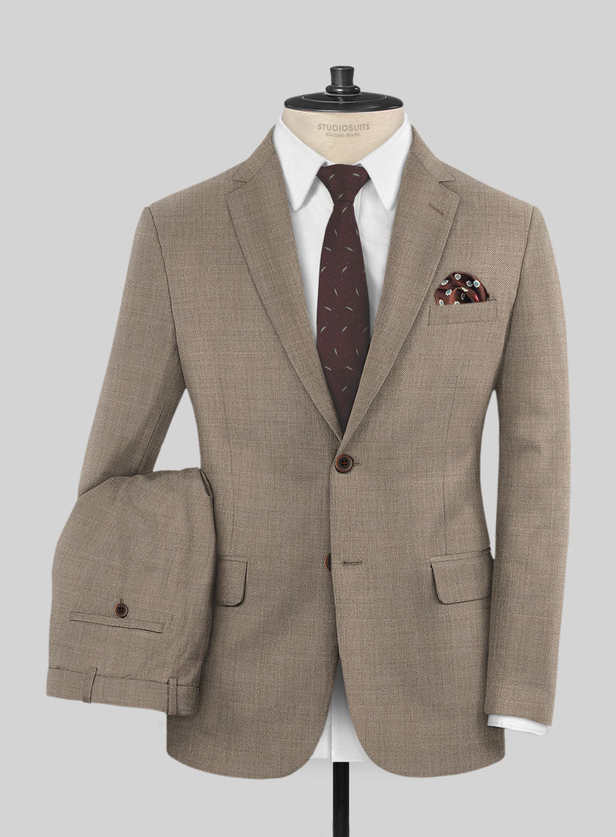 Lanificio Zegna Trofeo Sharkskin Brown Wool Suit