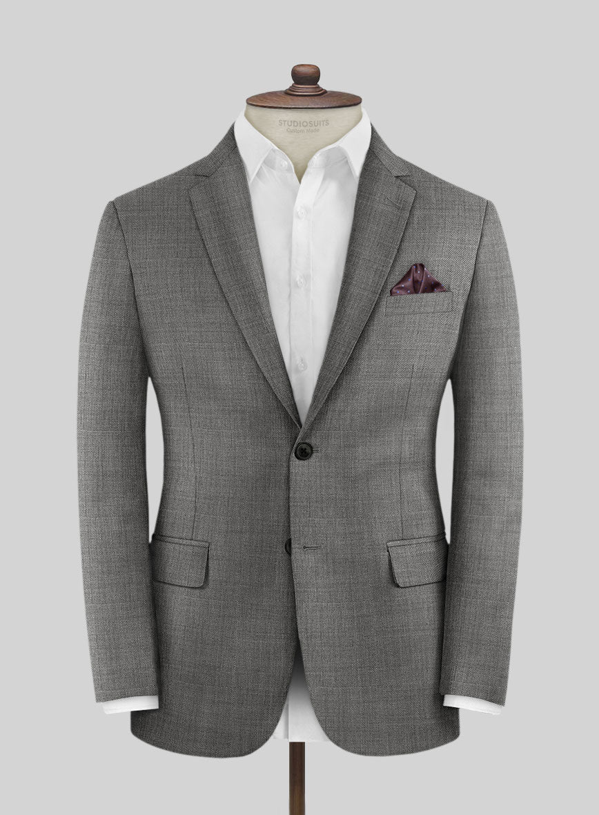 Lanificio Zegna Trofeo Sharkskin Gray Wool Jacket