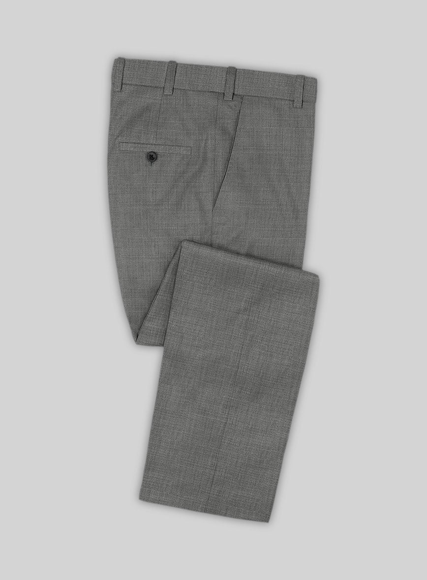Lanificio Zegna Trofeo Sharkskin Gray Wool Pants