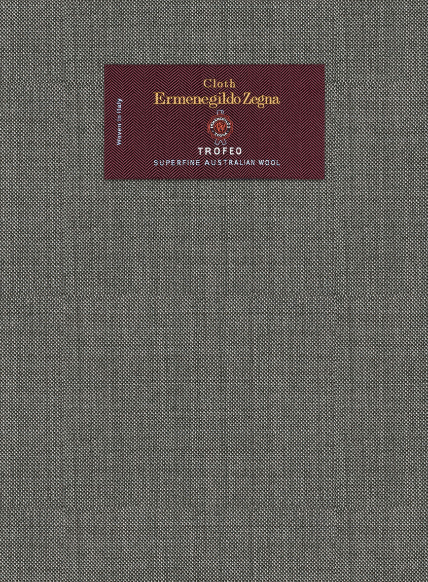 Lanificio Zegna Trofeo Sharkskin Mid Gray Wool Pants - Image 3