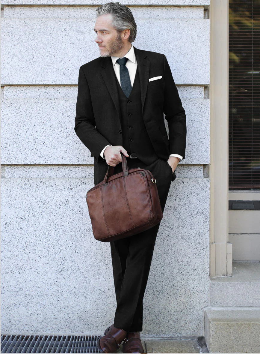 Lanificio Zegna Trofeo Smoky Black Wool Suit - Image 13