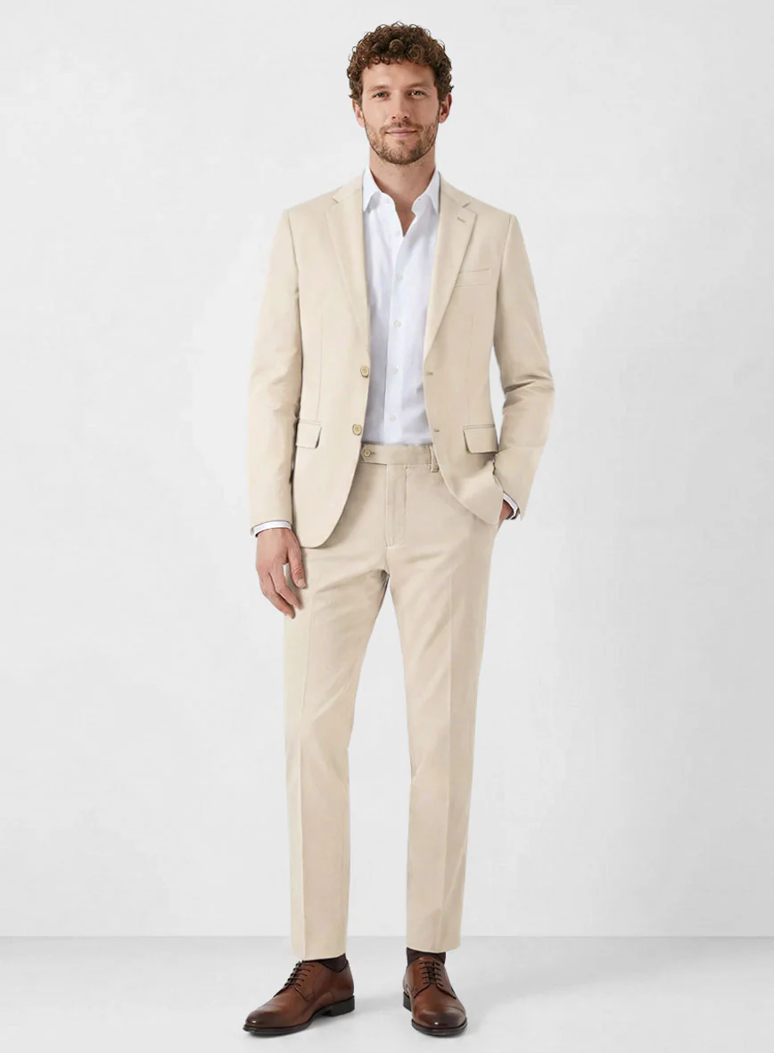 Light Beige Stretch Chino Suit