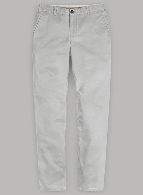 Washed Light Gray Stretch Chino Pants