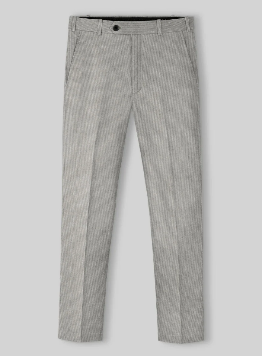 Light Gray Stretch Pin Corduroy Pants - Image 2