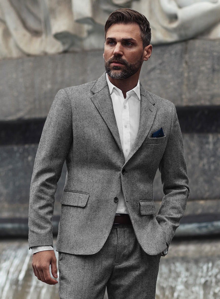 Light Weight Dark Gray Tweed Jacket - Image 2