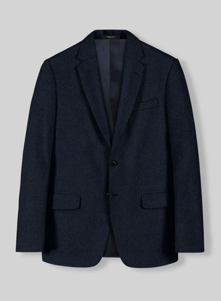 Light Weight Melange Dark Blue Tweed Suit - Image 3