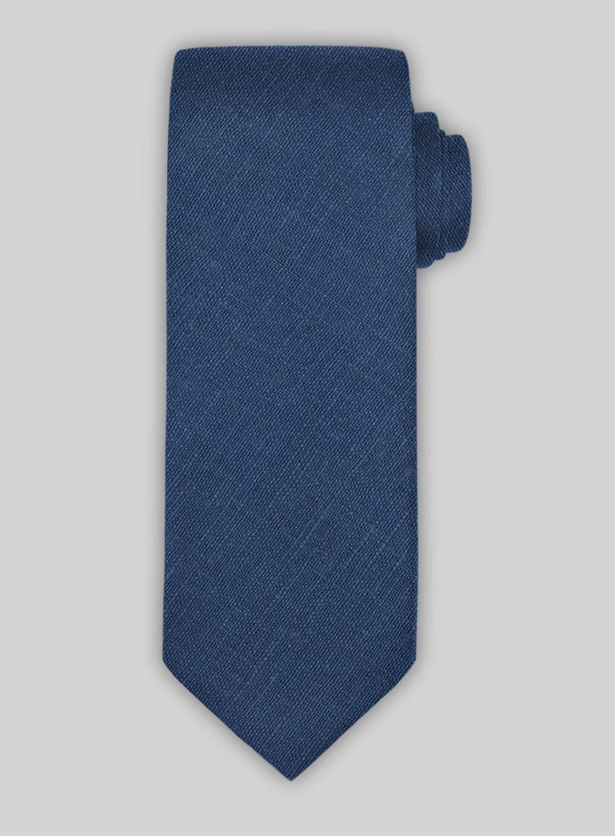 Linen Tie - Azure Blue