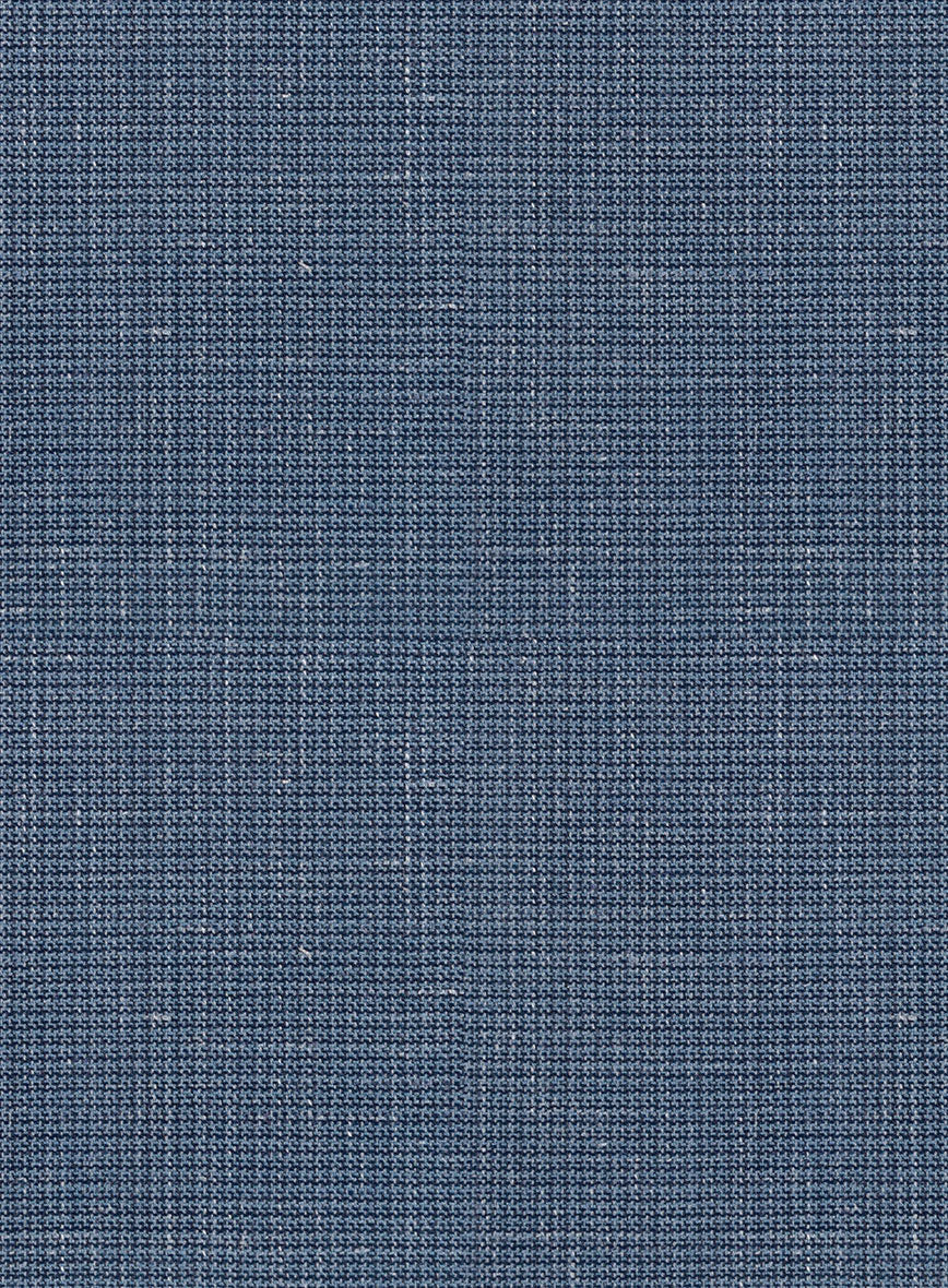 London Loom Blue Abelardo Wool Silk Linen Suit - Image 8