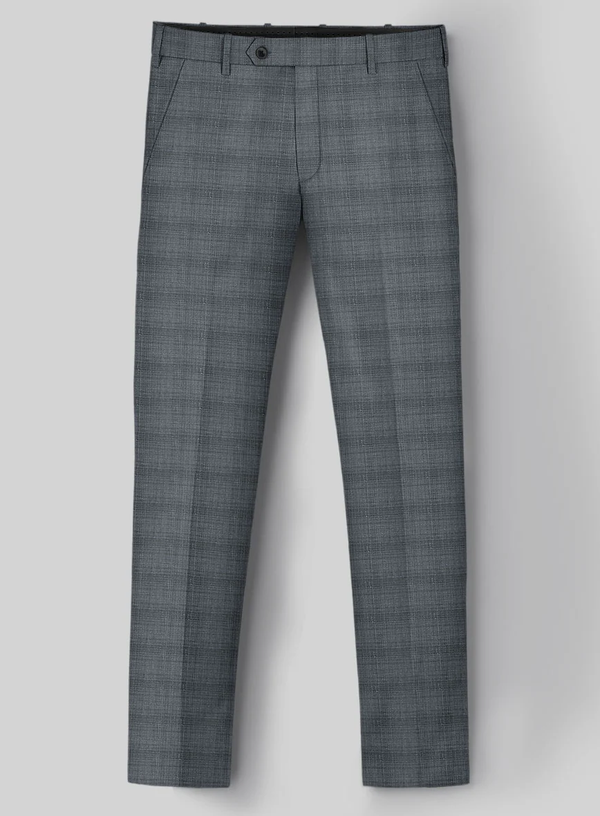 London Loom Blue Bruna Wool Silk Linen Pants