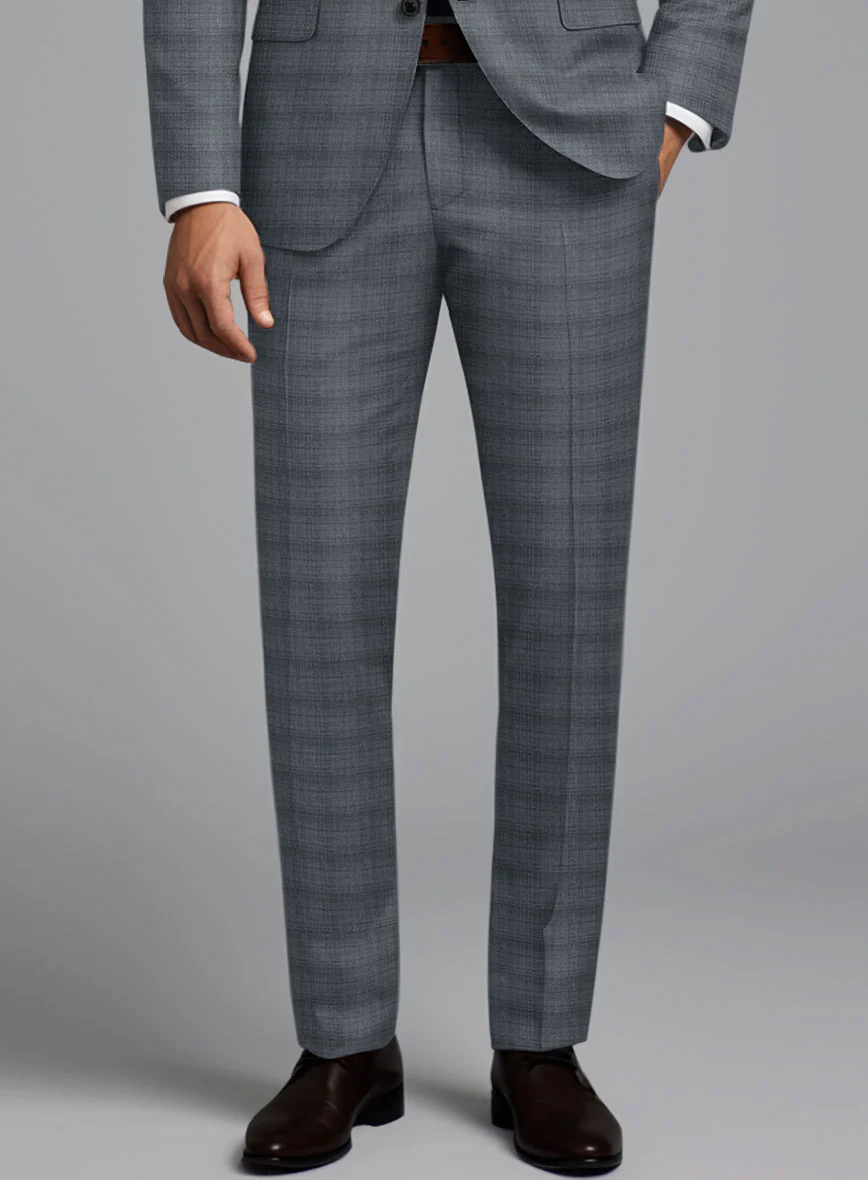 London Loom Blue Bruna Wool Silk Linen Suit - Image 7