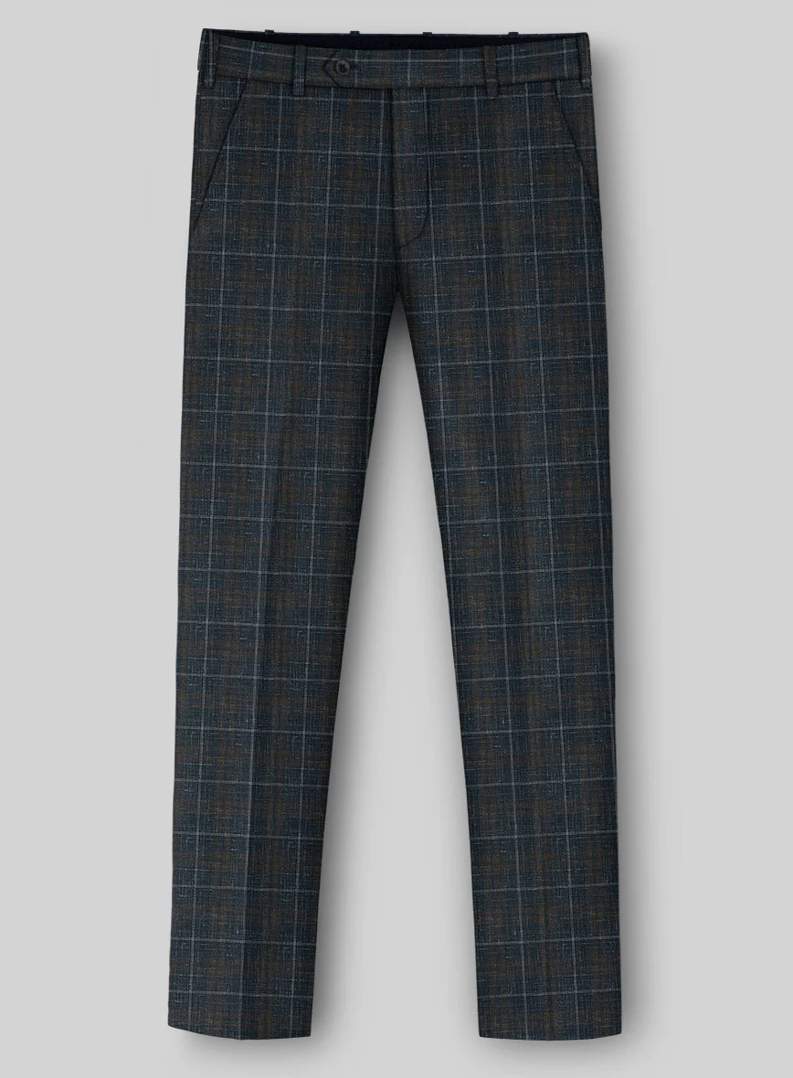 London Loom Blue Check Zervin Wool Pants - Image 2