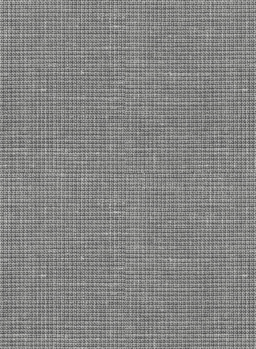 London Loom Gray Abelardo Wool Silk Linen Pants - Image 3