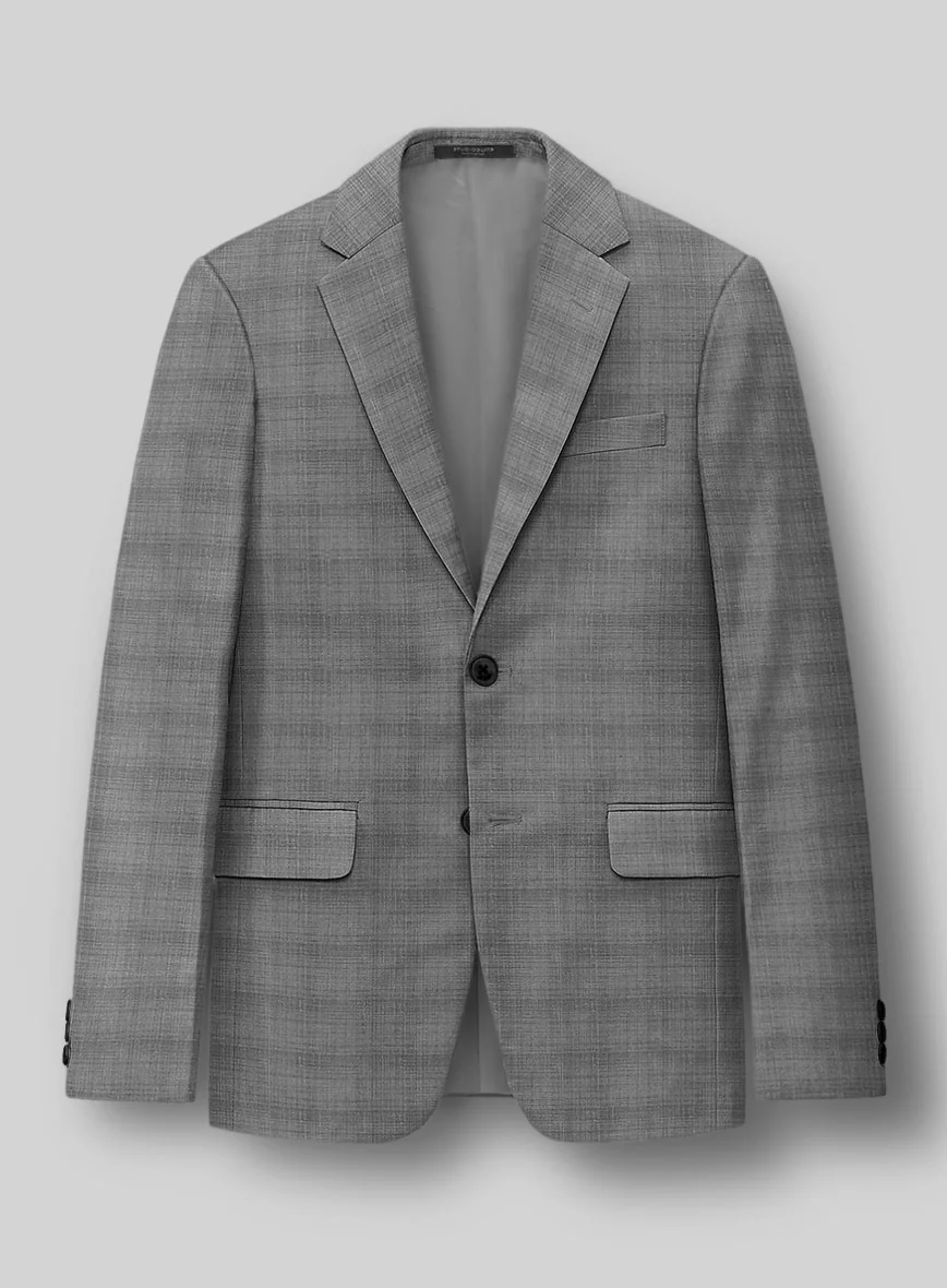 London Loom Gray Bruna Wool Silk Linen Jacket