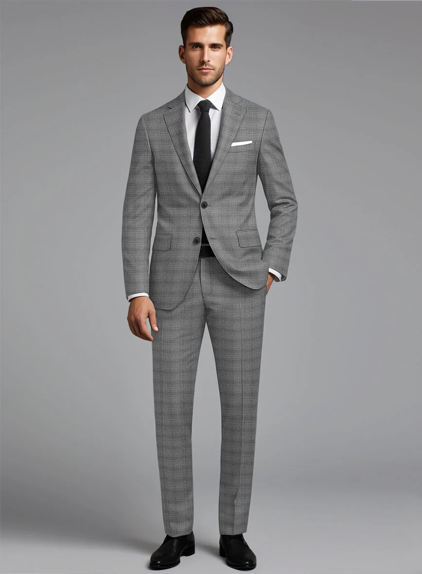 London Loom Gray Bruna Wool Silk Linen Suit
