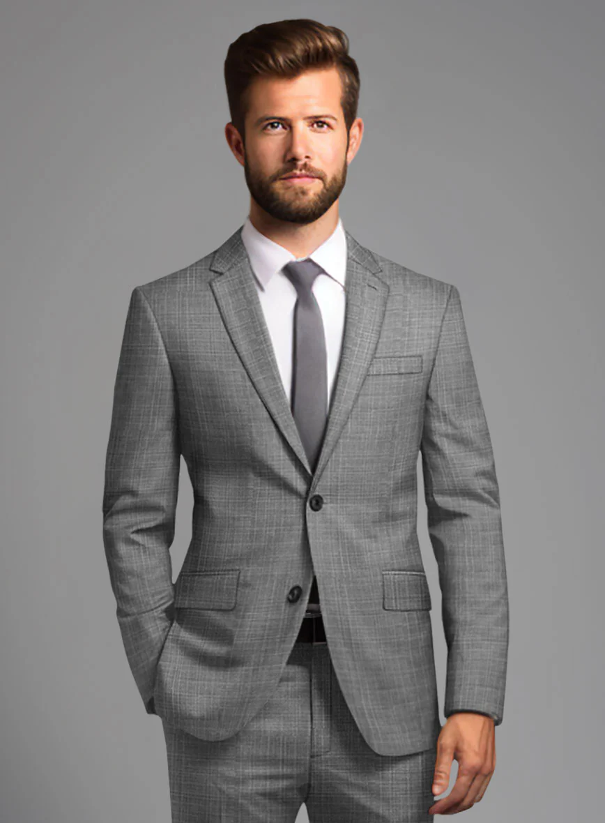 London Loom Gray Eufemia Wool Silk Linen Jacket - Image 2