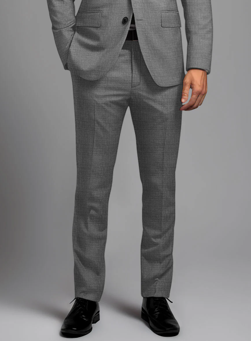 London Loom Gray Nailhead Wool Silk Linen Suit - Image 7