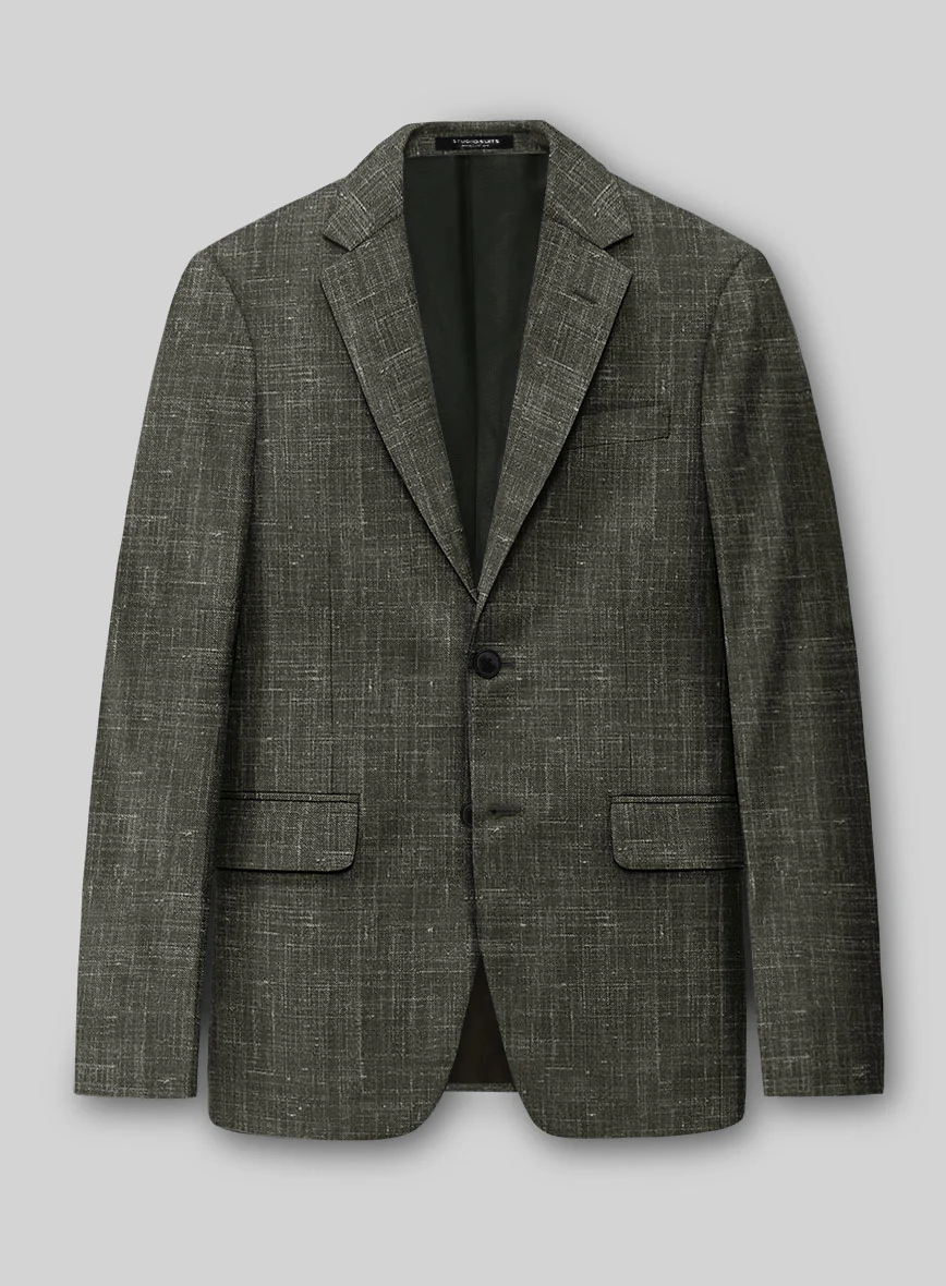 London Loom Green Kaelvo Wool Linen Jacket