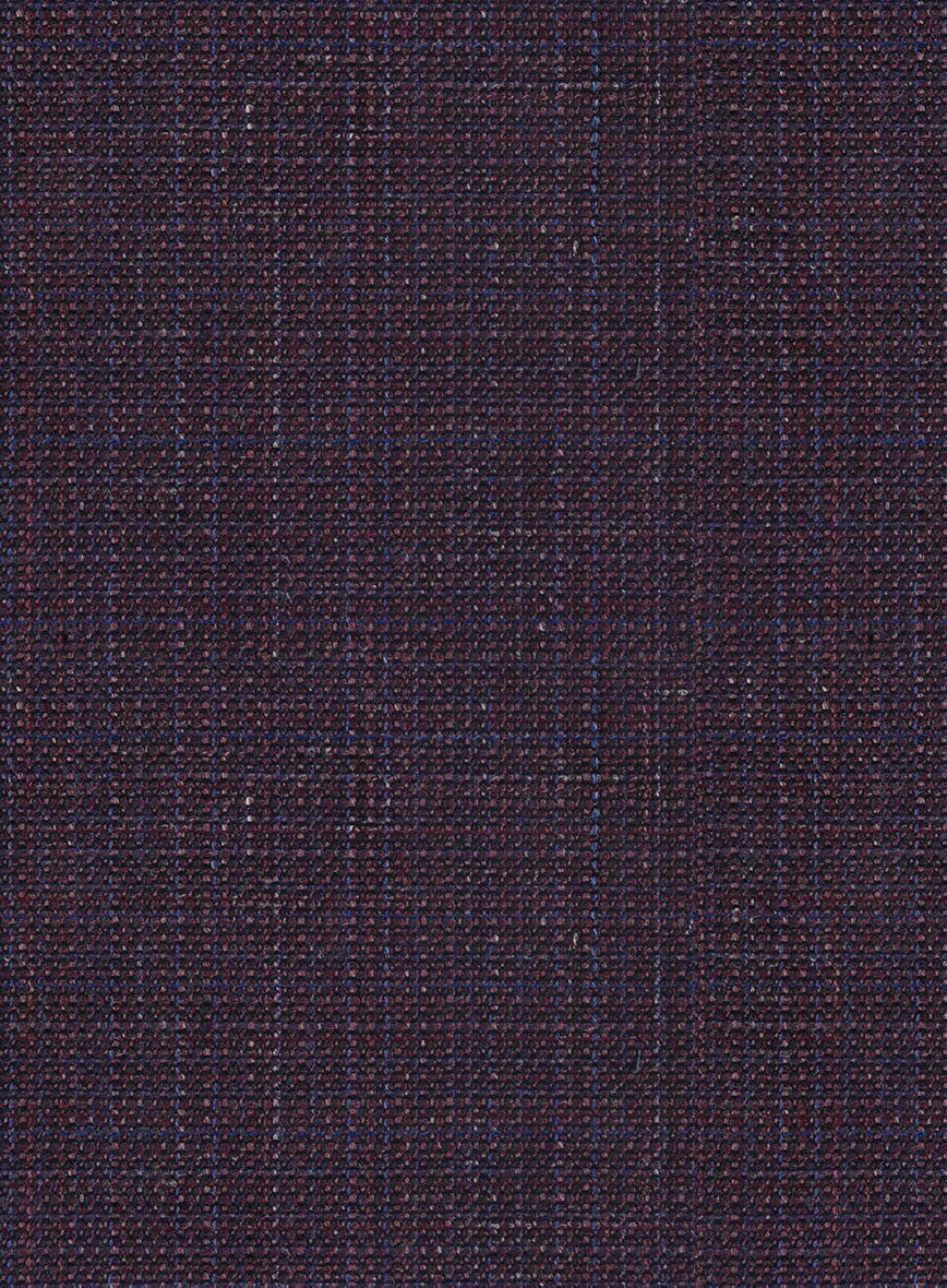 London Loom Wine Ilaria Wool Silk Linen Jacket - Image 4