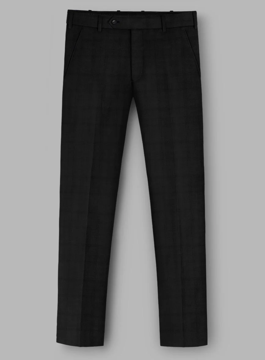 Loro Piana Zelander Black Self Check Wool Suit - Image 5