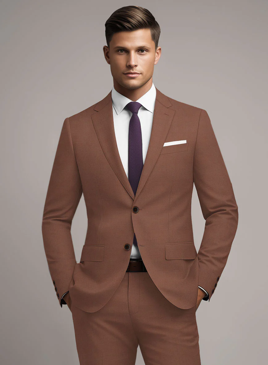 Marco Stretch Chestnut Wool Jacket - Image 2
