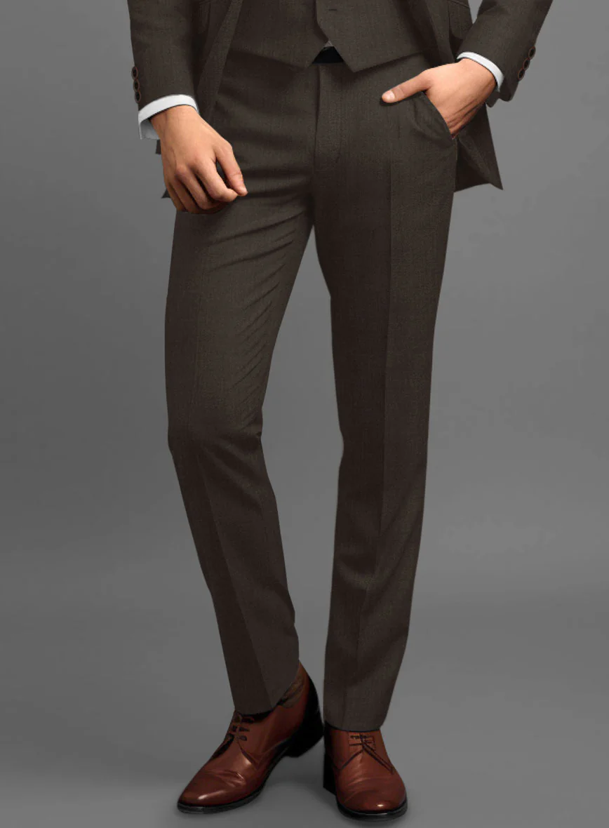 Marco Stretch Coffee Brown Wool Suit - Image 5