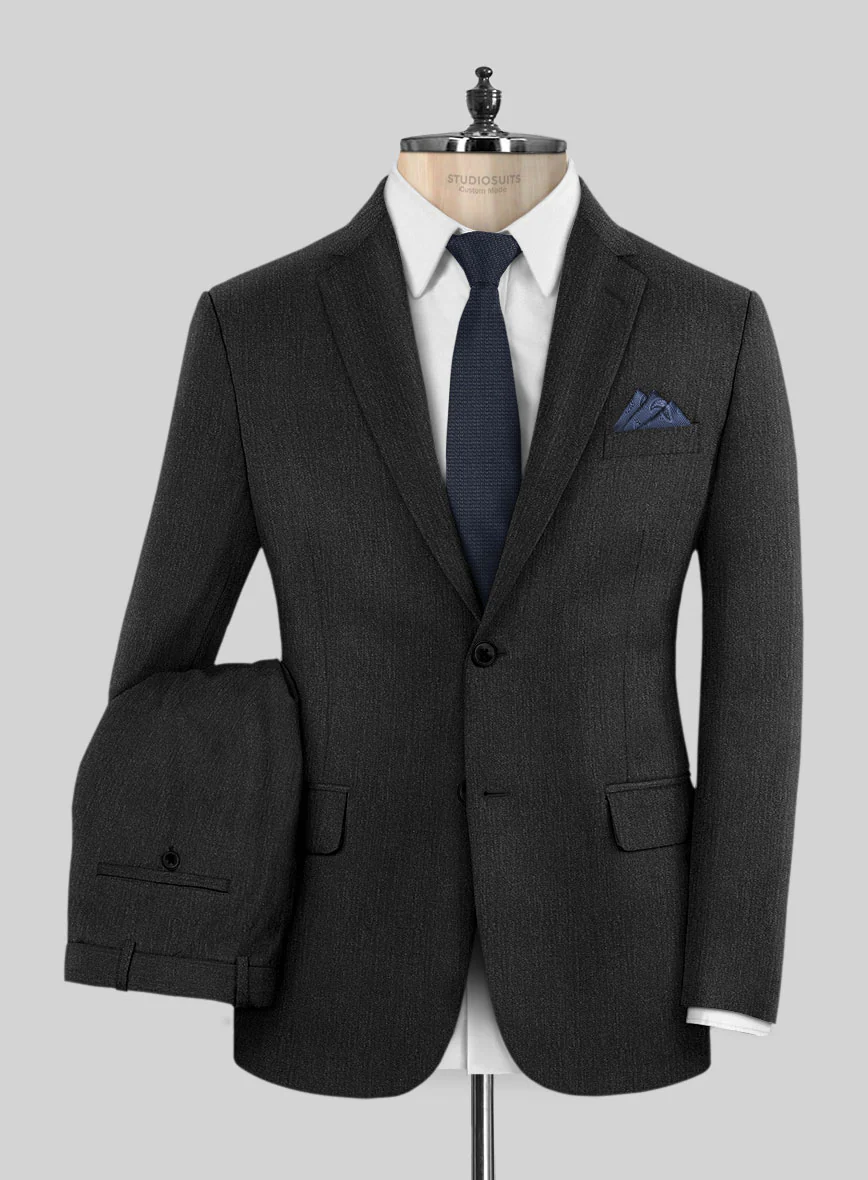 Marco Stretch Dark Charcoal Wool Suit